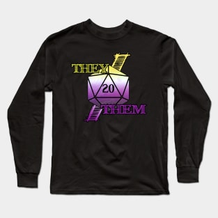 They/Them Pronoun D20 Long Sleeve T-Shirt